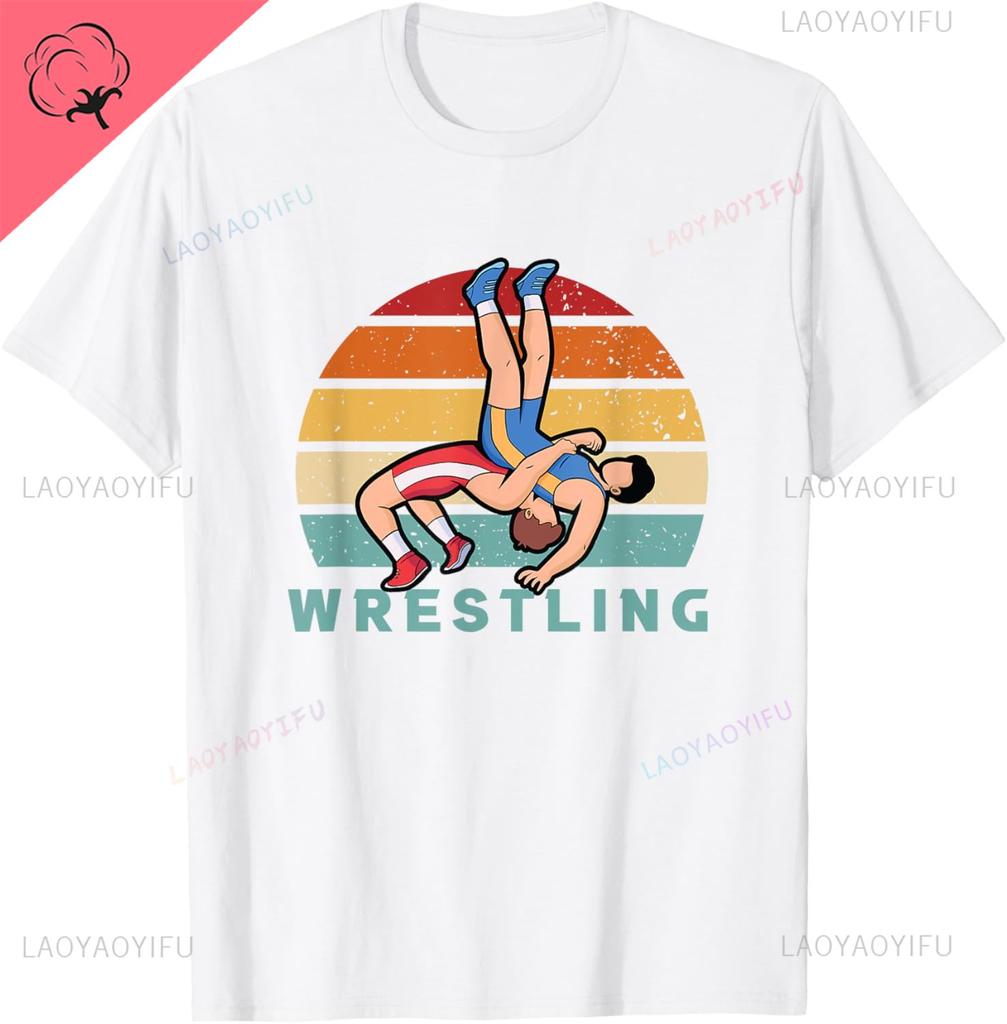 Eat Sleep Wrestle Repeat Funny Wrestling & Wrestler T-Shirt Gift Cotton T Shirt Graphic Print T Shirts Street Tops  Clothing