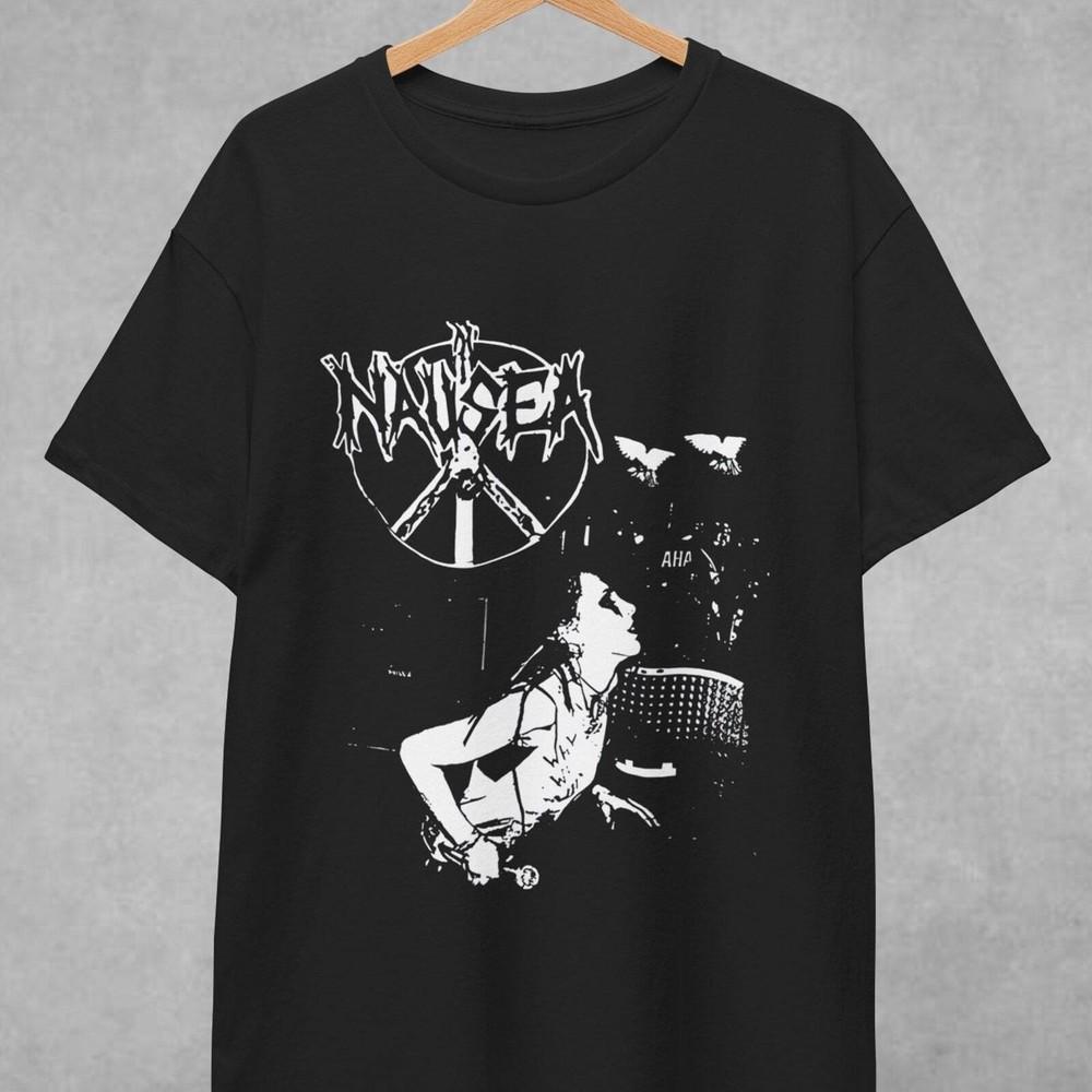 Nausea Amy Miret Graphic T Shirt Doom Disrupt Electro Hippies Punk Subhuman