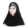 Sofort-Hijab Jersey-Hijabs Für Frauen Kreuz Stirn Pailletten-Turban Muslimische Frauen Hijab-Schal Türkischer Baumwoll-Hijab Für Frauen