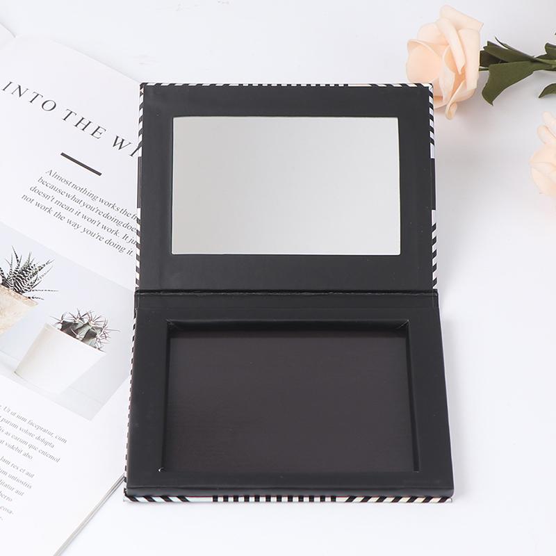 Pusta tacka magnetyczna do cieni do powiek, laserowa zmiana koloru z lustrem, pudełko do przechowywania kosmetyków