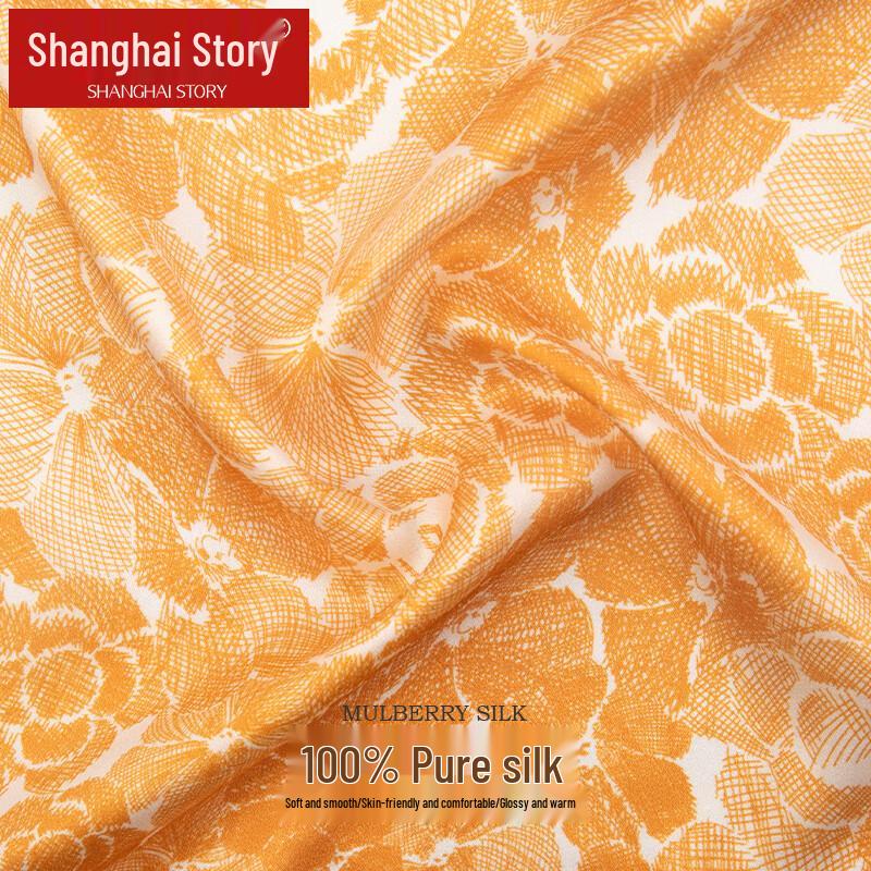 Shanghai Story 100% Mulberry Silk Square Scarf