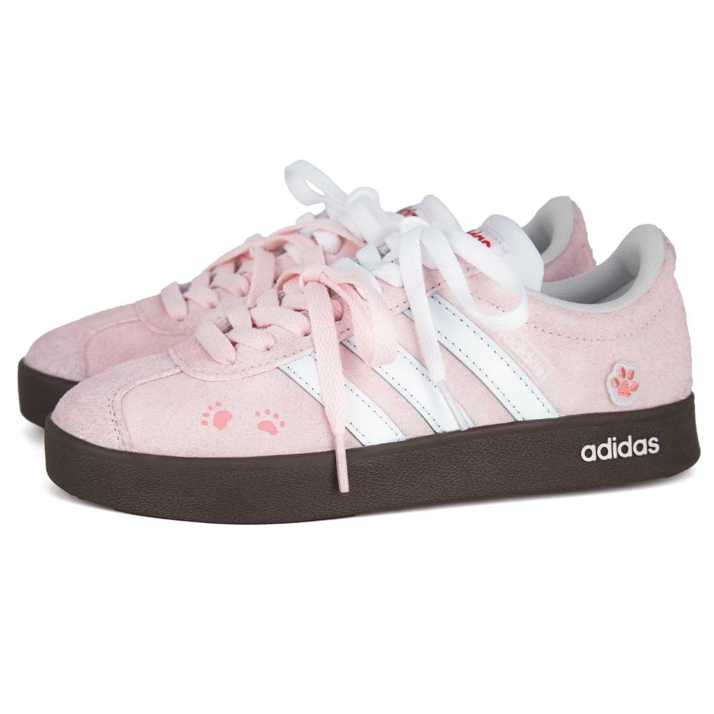 Adidas VL COURT 2.0 Kitten Has Arrived Abrasion Resistant Abrasion Resistant Low top Skateboard Shoes Unisex Light Pink JS3003(Team1664-)