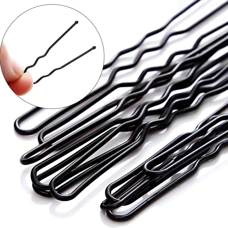 100 PIEZAS/Bolsa 5cm/6cm Horquillas para el Cabello de Aleación en Forma de U Pinzas Onduladas para el Cabello Pasadores Metálicos Simples Pasadores Herramientas para Peinados de Novia Horquillas