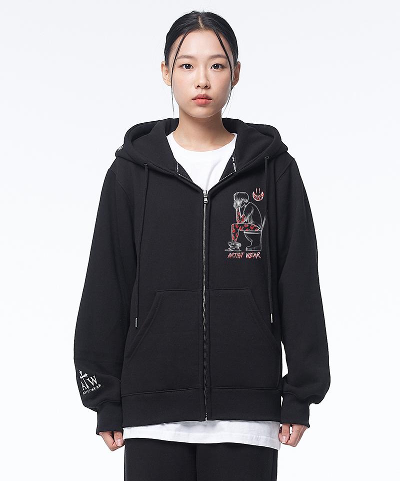 Artistwear [Atw X Twoface] Space Out Zip-Up Hoodie_Bk