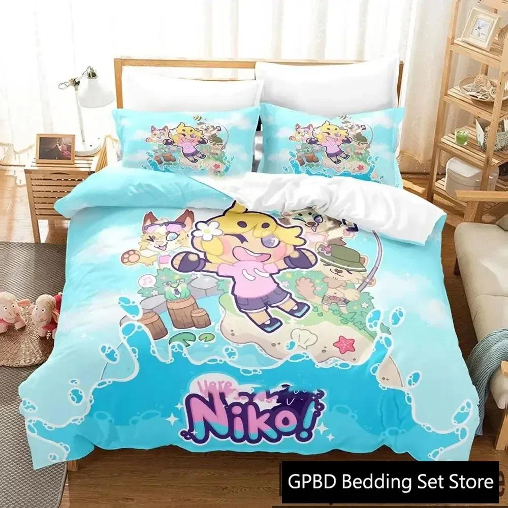 3D Print Game Here Comes Niko Bedding Set Double Twin King Duvet Cover Comforter Pillowcase Boys Girls Adults Bedroom
