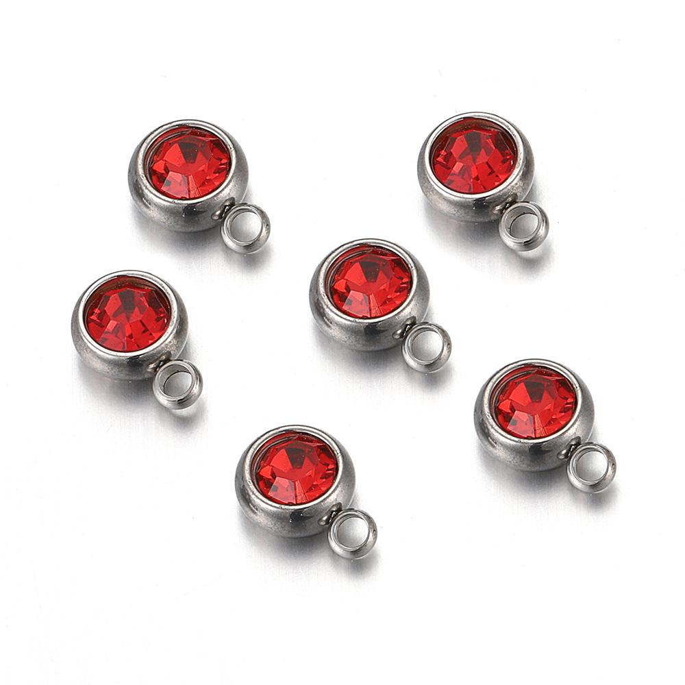 20pcs Stainless Steel Rhinestone Beads Gold Color Crystal Charms Pendants for Jewelry Making DIY Bracelets Necklaces Wholesale