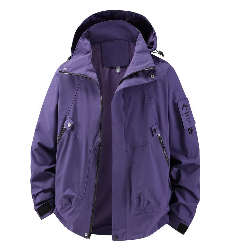 Couple s Windproof Unisex Outdoor Jacket - Spring/Autumn, Versatile & Stylish with Magic Tape Closure. XXL фиолетовый