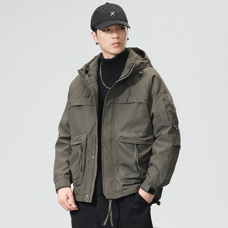 Куртка с капюшоном мужская сезонная зимняя повседневная мужская и женская одинаковая — фото 12