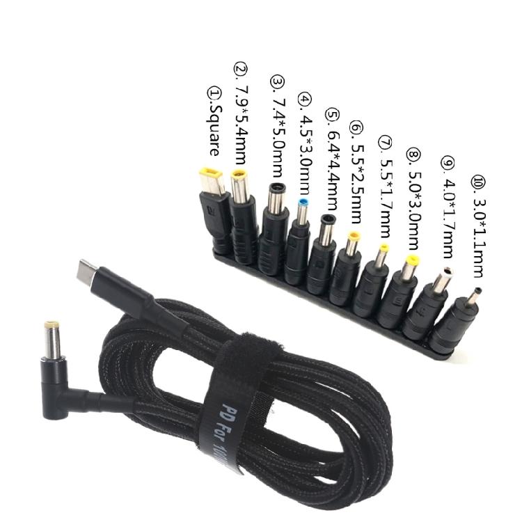 100W USB-C Type-C Cable Adapter for Laptop USB-C to Universal Connector Jack