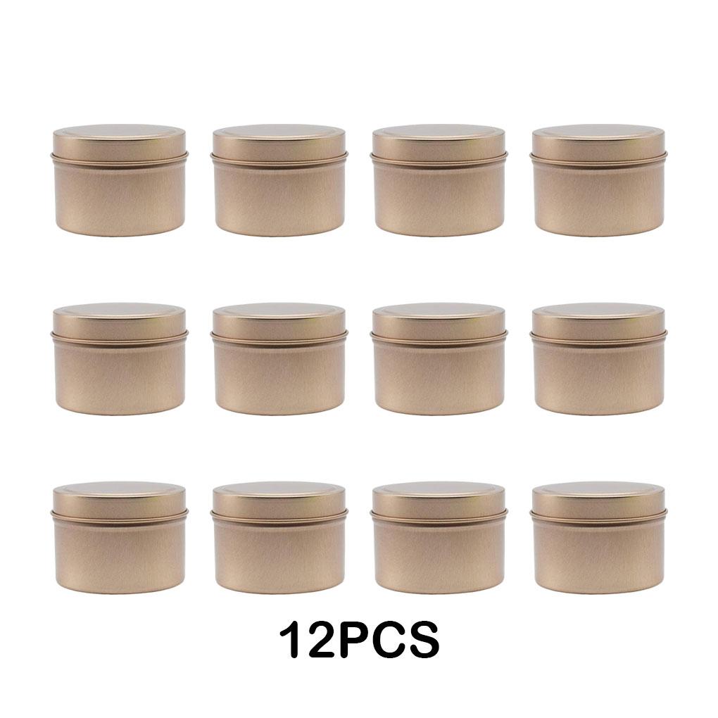 12pack/lot Metal Candle Tins Easy To Clean And Leak-proof Storage Containers Round Metal Tins