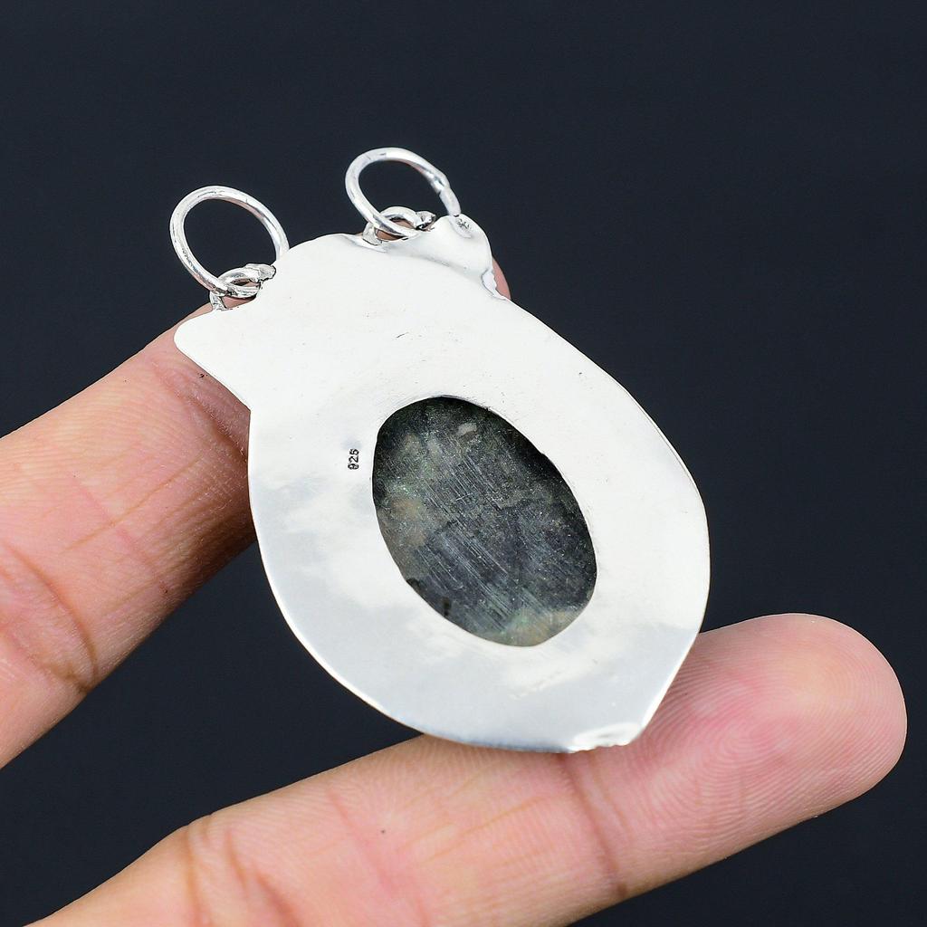 Natural Gabbro Jasper Gemstone Jewelry 925 Sterling Silver Pendant For Girls