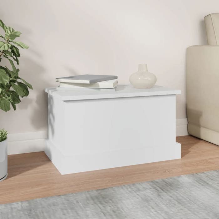 VidaXL Boîte de rangement blanc 50x30x28 cm bois d'ingénierie 816496