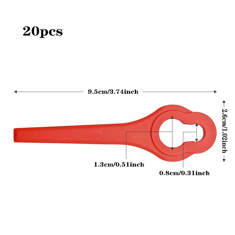 20pcs L95 Oversized Lawn Mower Plastic Blade Lawn Mower Lawn Mower Plastic Blade Garden Tool Accessories