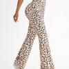 Leopard Print High-Waist Flared Yoga Pants - Wide Leg Streetwear Pilates Fitness Trousers