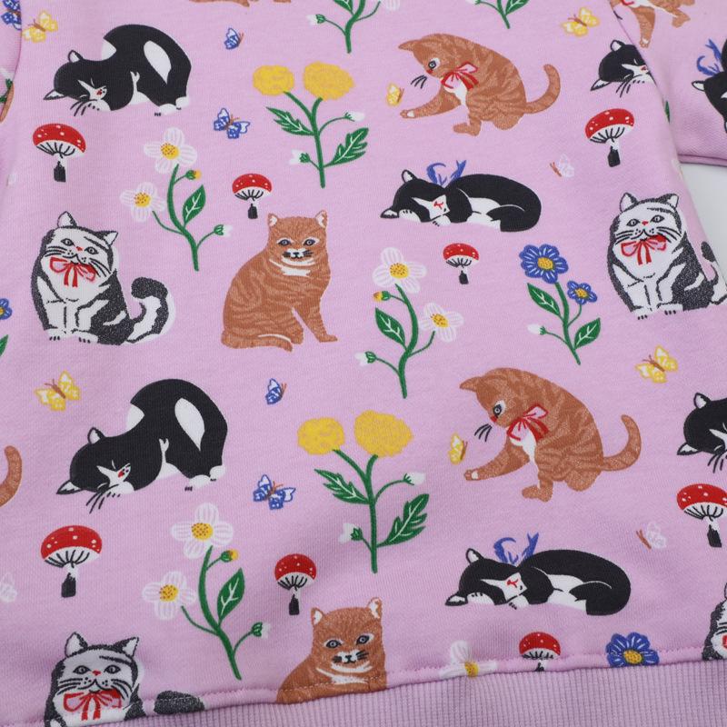 Autumn New Arrivals: Girls' Cartoon Print Pullover Hoodies