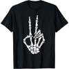 Skeleton Hand Peace Sign Halloween Costume Bones Cotton Men T Shirt