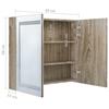 VidaXL Armoire de salle de bain à miroir LED Chêne 80x12x68 cm 326515