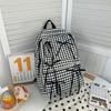 New Ribbon Bow Students Backpack Y2k Large Capacity School Bag Plaid College Backpack Students