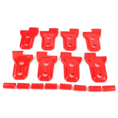 16-teiliges Set Türscharnierabdeckung Schutzleiste Passend für Jeep Wrangler JL JLU Gladiator Kofferraum JTRed