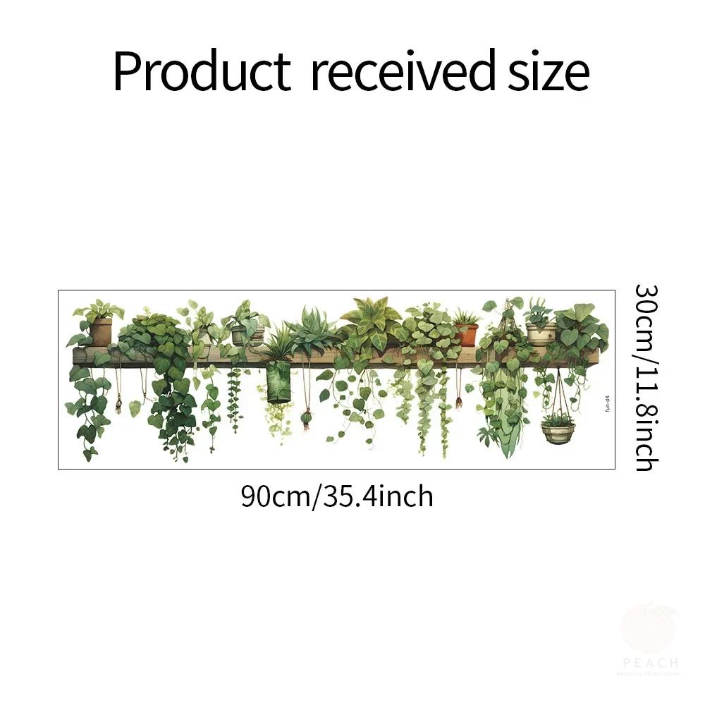 Grønne dillblader hengende kurv Veggklistremerker Soverom Stue Veggforskjønnelse Grønn plantedekor Veggdekor på gårdsplassen