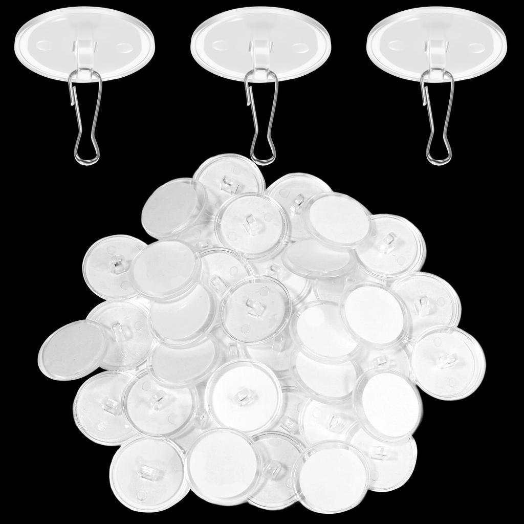 100 pcs Mini Clear Self-Adhesive Wall Hooks - Transparent No Drilling Removable Sticky Ceiling Hangers for Birthday Christmas Party Wedding Balloo