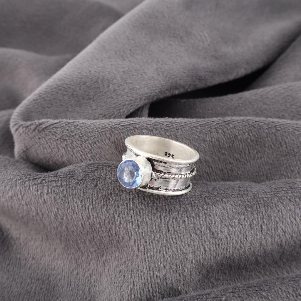 Tanzanite Handmade Gemstone Ring, 925 Solid Sterling Silver Ring Antique Jewelry, Ring For Engagement Gift