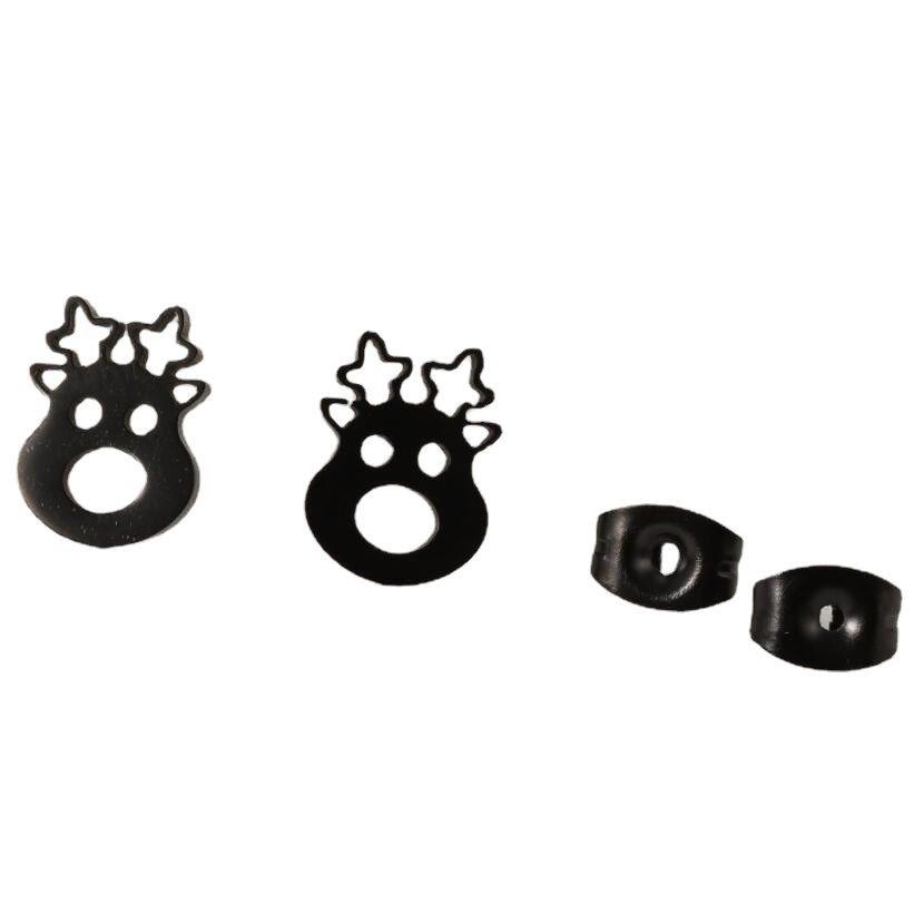 Korean Style Cute Moose Stud Earrings: Creative Cartoon Christmas Accessories