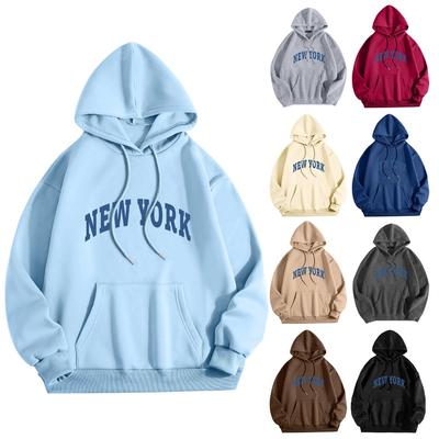 Homens Nova York EUA Cidade Hoodies Moda Carta Impressa Gráfico Moletons Soltos Casual Harajuku Com Capuz Pullover Sportwear