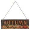 Pumpkin Sunflower Pattern Wooden Door Hanging Plaque 15.0x5.2in No Tools Needed Hanging Welcome Board Indoor Outdoor Use