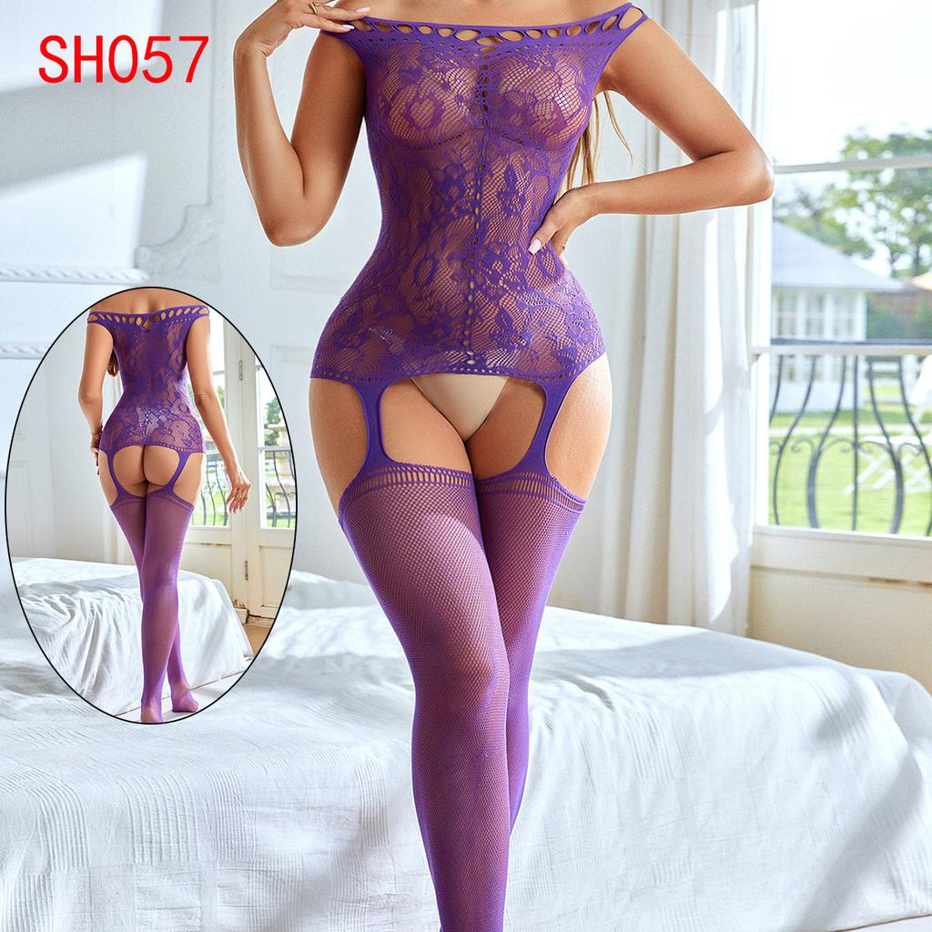 Bielizna Damska Plus Size Seksowna Koszula Nocna Pasjonujące Otwarte Pończochy Pokusa Uniform Bez Pasków Plus Size Namiętność Sh075