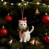 Christmas Pendant 2D Acrylic Cat Wearing Xmas Wreath Charm Car Hanging Ornament Home Office