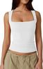 European And American Women'S Clothing Street Hottie Fashion Square Collar Basic Slim-Fit Sleeveless Vest Bottoming Top