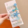 5Pcs Girls Cute Mermaid Ocean Hair Clips Starfish Shell Design Non Slip Grip For Daily Wear Birthday Parties Beach Trips