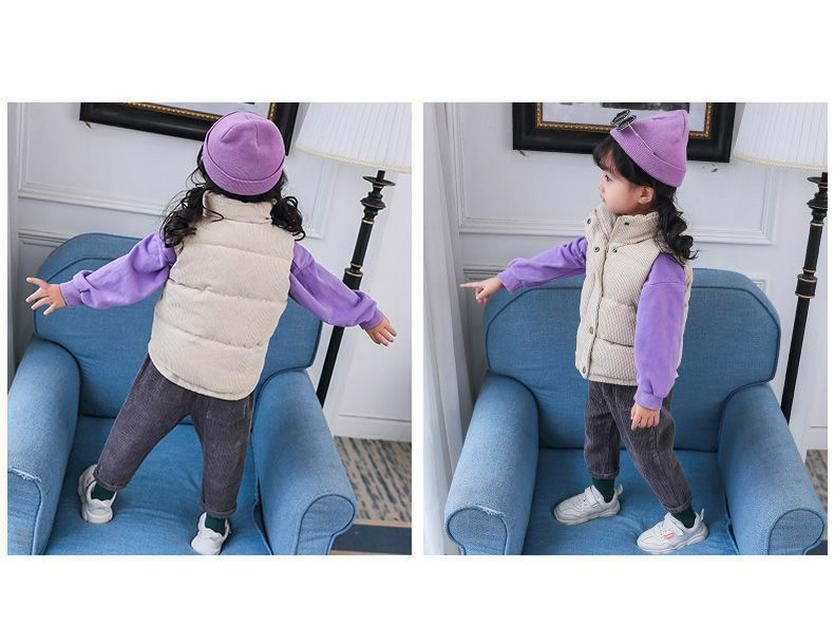 Kinder verdickte Cord-Daunenweste - Warme ärmellose Jacke für Jungen & Mädchen
