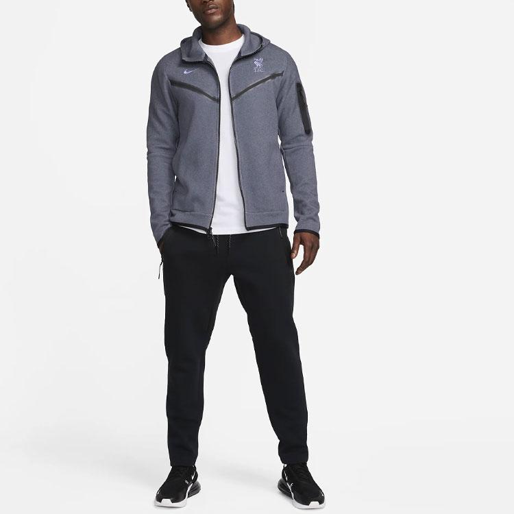 Nike Liverpool F.C. Tech Fleece Windrunner Third Logo Embroidered Hoodie Men Hoodies Space-Purple FQ8015-015