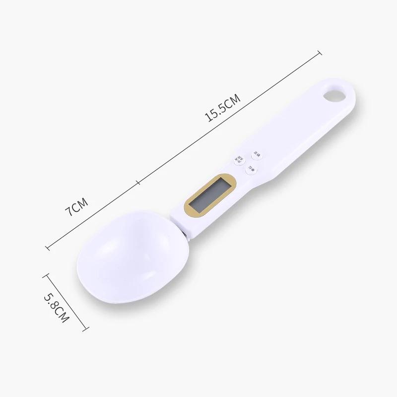 Mini váha se lžičkou Digitální kuchyňská váha Elektronická LCD váha na potraviny 0,1–500 g Mouka na vaření Mléko Kávový prášek Hmotnost Odměrka Lžíce