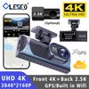 4K WIFI Dash Cam GPS 3840*2160P Car DVR Front and 2.5K Rear Dual Lens Auto Car Camera With Night Vision G-Sensor 24H Parking