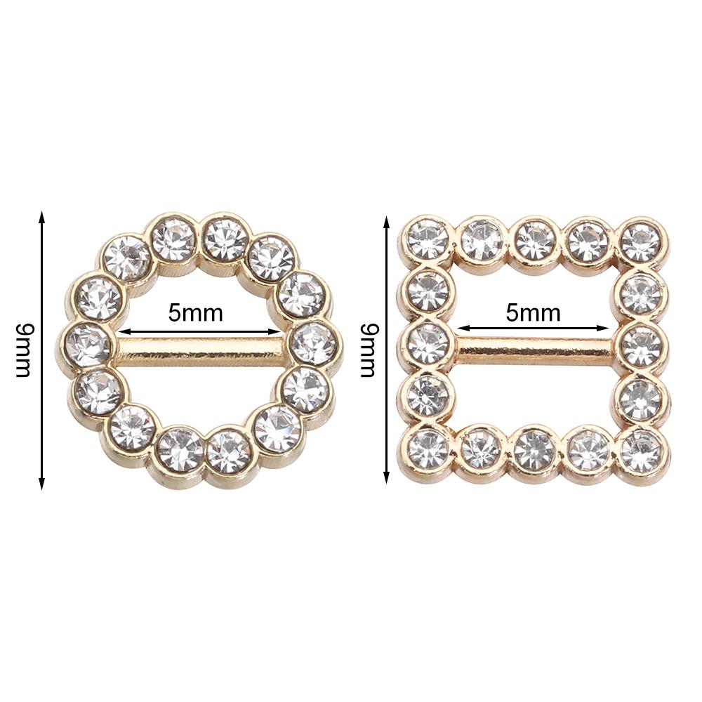 10Pcs 5MM Tri-glide Diamond Buckle Round/Square Belt Buttons Mini Ultra-small Diy Dolls Buckles Stuffed Toys Doll Bags Accessory