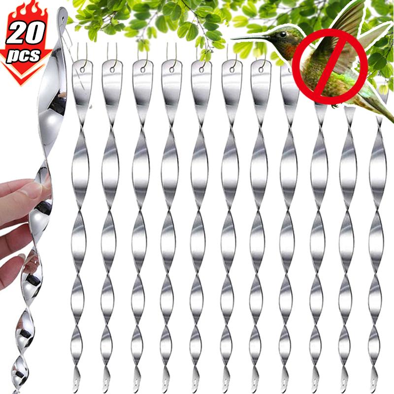 Reflective Bird Repellent Wind Spiral Rotating Rods Hanging Ornaments Balcony Garden Decor Pigeons Birds Scare Repeller Sticks