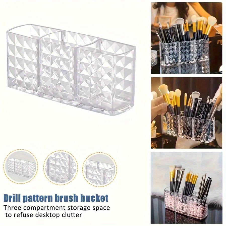 Clear Acrylic Makeup Brush Holder 1-Slot Compact Nail Hair Lip Liner Brush Lipsticks Organizer Student Box Pen Jewelry Storage