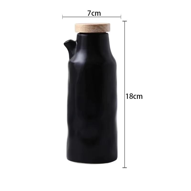 

Керамический дозатор оливкового масла и уксуса – герметичная бутылка для приправы для приготовления пищи на кухне и хранения соевого соуса Black