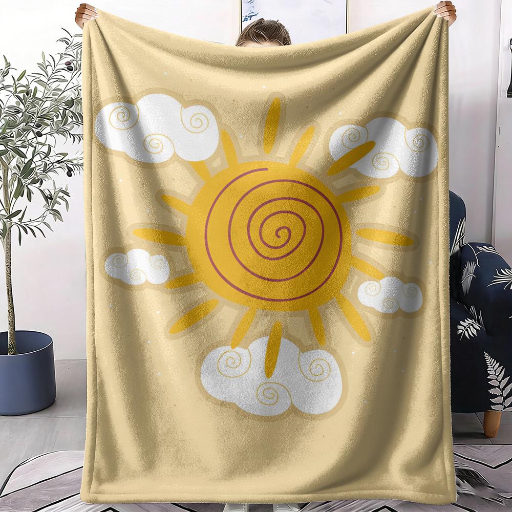 Abstract Sunny Throw Soft Flannel AC Blanket Lightweight Summer Nap Throw Cozy Blanket for Sofa Bed Travel Home