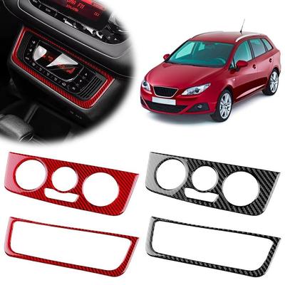 Für Seat Ibiza 6j 2009 2010 2011 2012 2013 2014 Echter Weicher Kohlefaseraufkleber LHD RHD Auto Mittelkonsole Klimaanlage Rahmen Panel Verkleidung
