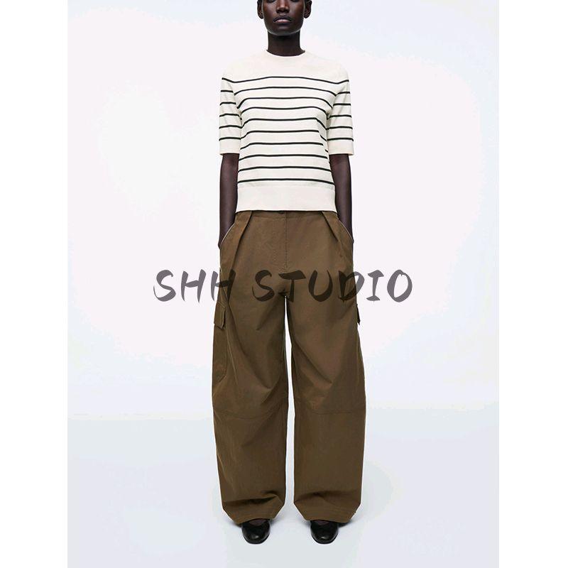 CS Spring/Summer New Women's Clothing French Commute Style Standard Edition Round Neck All-Matching Knitting T-shirt Tops 1069400
