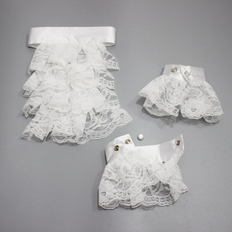 Jabot Collar Lace Wrist Cuffs Shirt Blouses Dress Removable Sleeves Ruffled Wrist Cuffs for Women Girl Photography