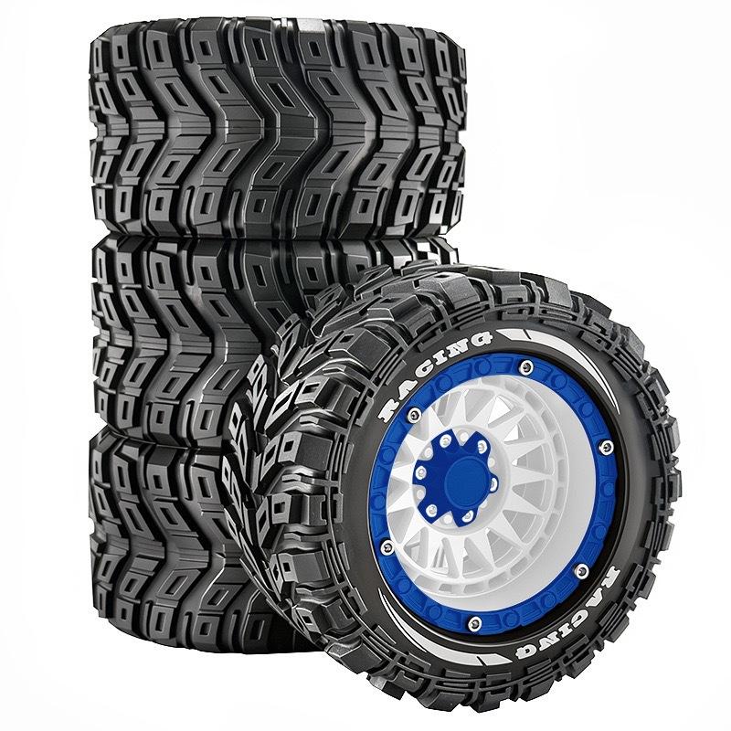 4pcs 90mm Rubber Tires Wheels for MJX 16207/16208 HBX 16889 SCY 16101/16102 Traxxas 1/16 Summit E-Revo ARRMA Mini Kraton