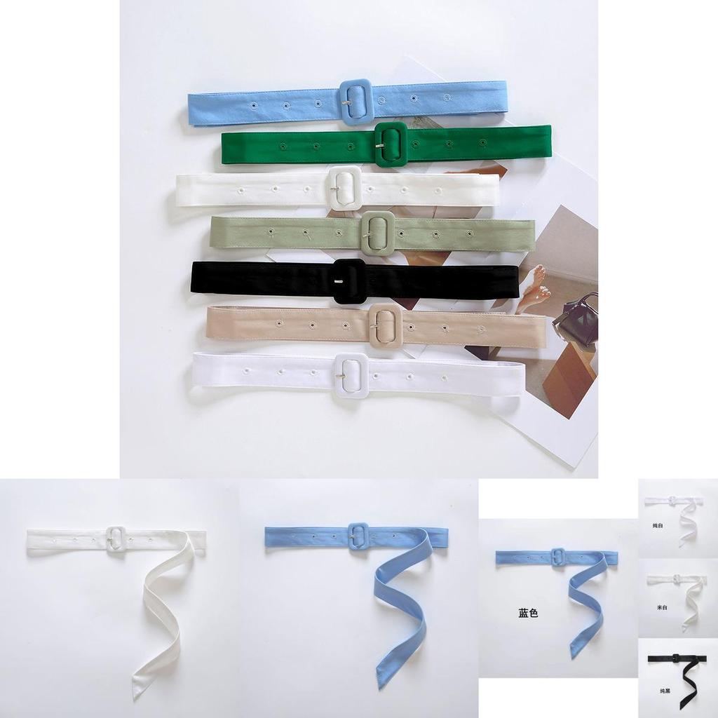 Elegant Women's Fabric Belt With Chiffon Decoration In Versatile Summer Dresses