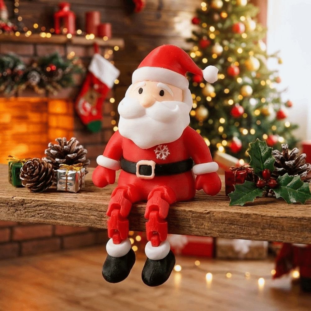 Articulated Movable Movable Santa Claus Figurine 3D Printed Mini Santa Claus Ornament  Home Decor