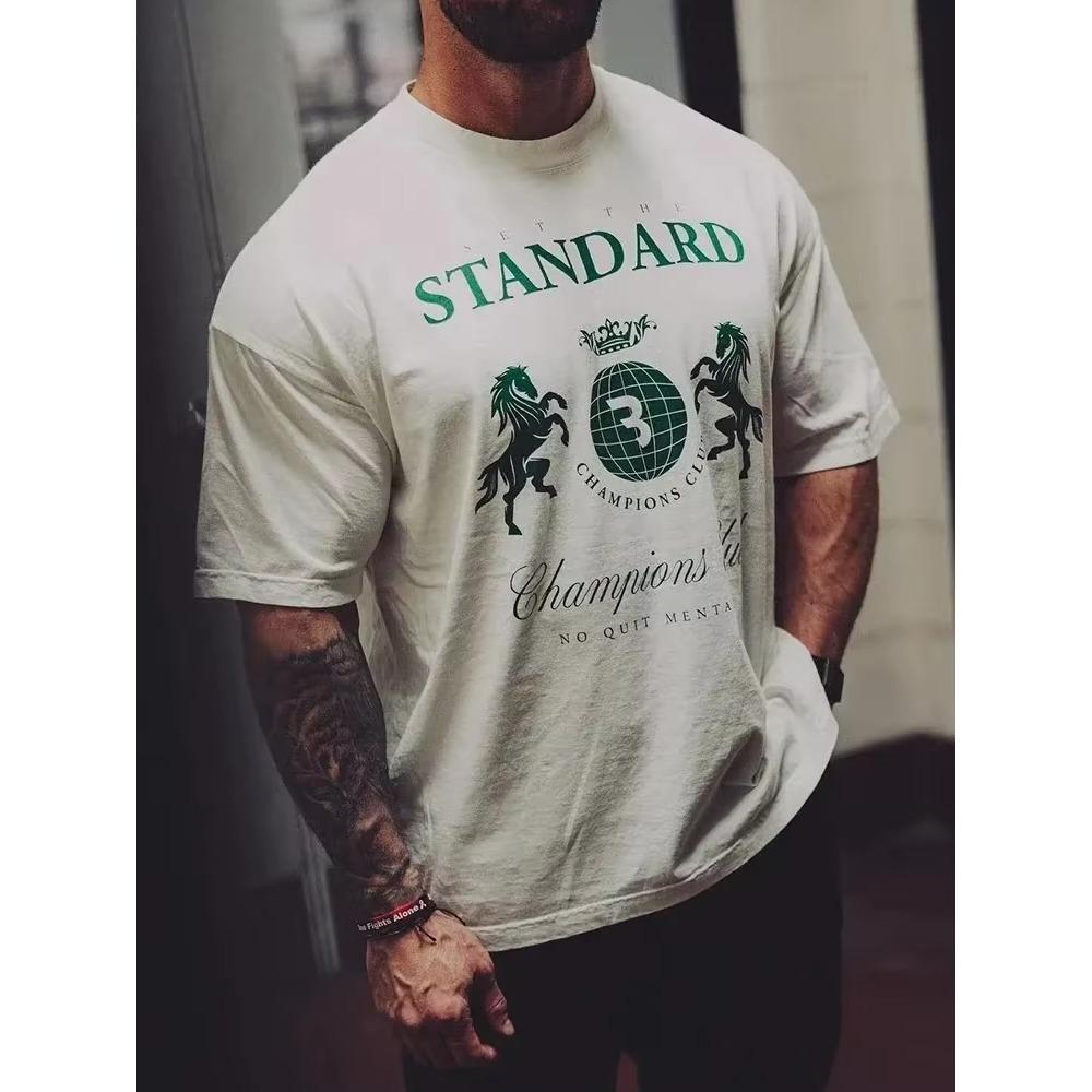 Gym Men T-Shirt CHAMPIOM Print Short Sleeved Muscular Men CBUM Cotton T Shirt CBUM Fitness Joggers Tees CBUM Women Tshirt Summer