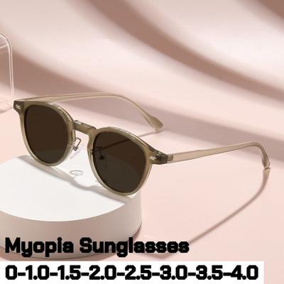 Unisex Retro Runde Fassung Myopie Sonnenbrille Neue Vintage Outdoor Sonnenschutz TR-Rahmen Kurzsichtigkeit Brille UV-Schutz Sonnenbrille für Damen Herren